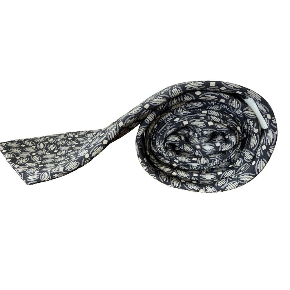Valentino Garavani Gray Abstract Neat Pattern Silk Tie Made in Italy Designer - Picture 2 of 13